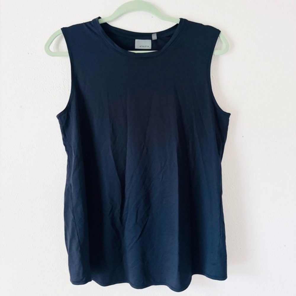 Athleta Dark Blue Cross Back Mesh Athletic Tank Top Size M